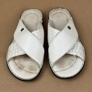 Bottega Veneta White Leather Slide Sandals EU 43 / US 10 Men’s Designer